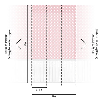 Fototapete Punkte Pink - 1,59 m x 2,80 m