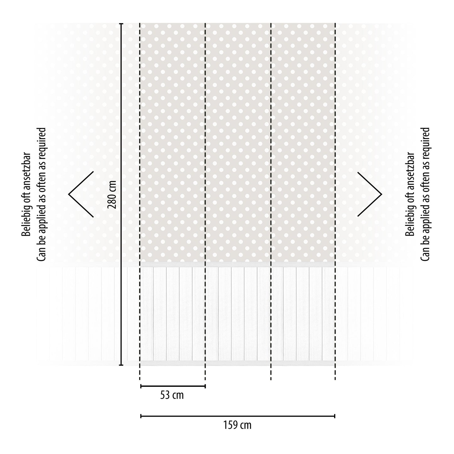 Fototapete Punkte Grau - 1,59 m x 2,80 m
