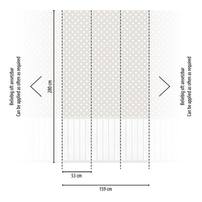 Fototapete Punkte Grau - 1,59 m x 2,80 m