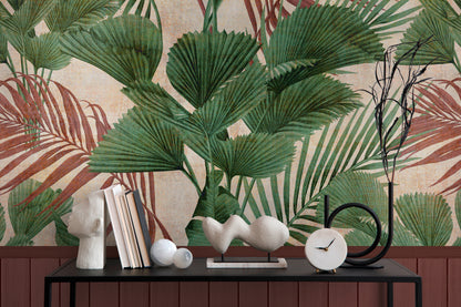 Fototapete Botanische Blätter Grün - 1,59 m x 2,80 m
