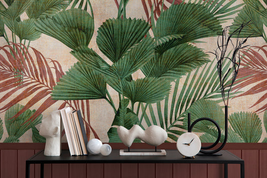 Fototapete Botanische Blätter Grün - 1,59 m x 2,80 m