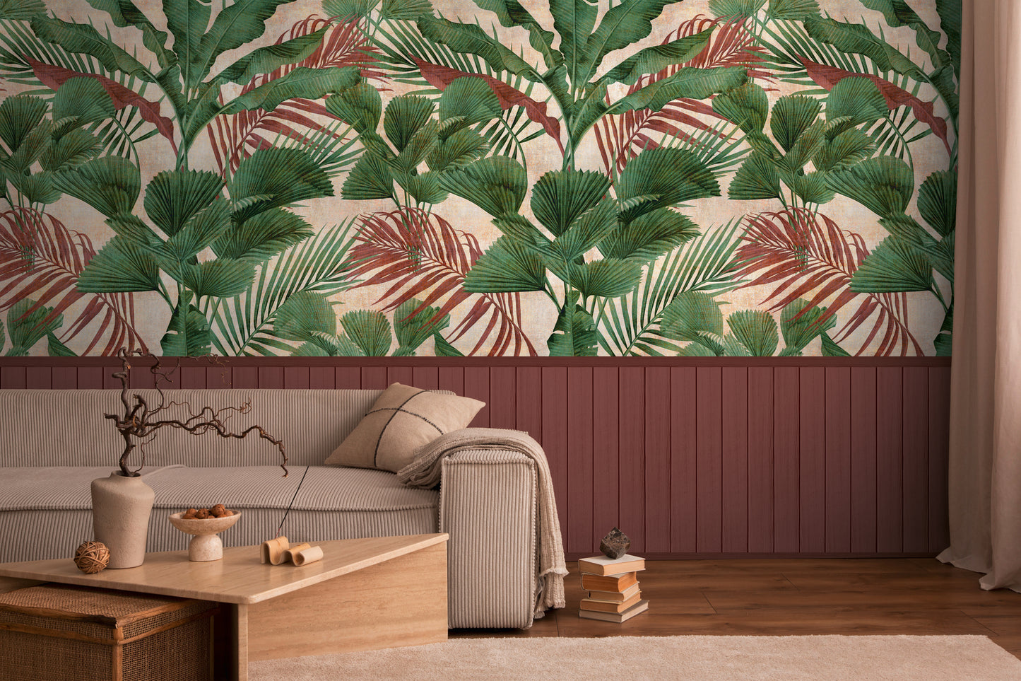 Fototapete Botanische Blätter Grün - 1,59 m x 2,80 m