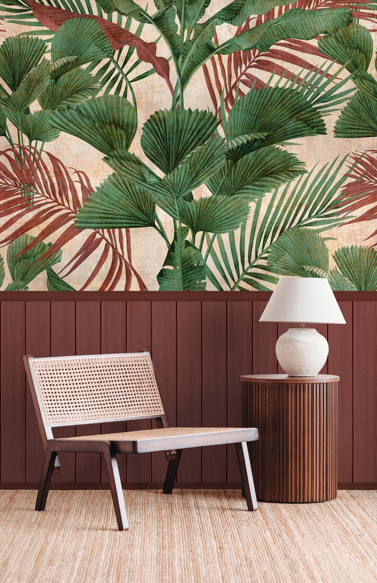 Fototapete Botanische Blätter Grün - 1,59 m x 2,80 m