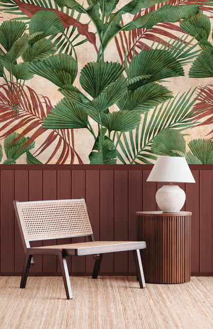 Fototapete Botanische Blätter Grün - 1,59 m x 2,80 m