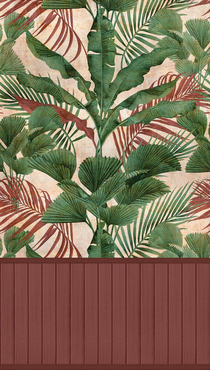Fototapete Botanische Blätter Grün - 1,59 m x 2,80 m