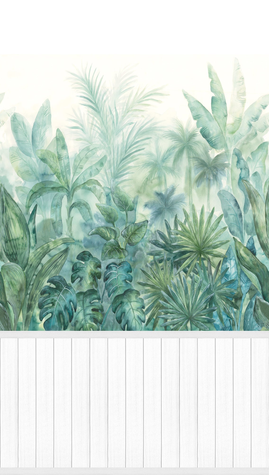 Fototapete Tropenblätter Grün Teal - 1,59 m x 2,80 m