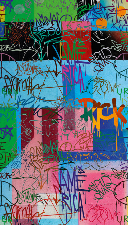 Fototapete Graffiti Bunt - 1,59 m x 2,80 m