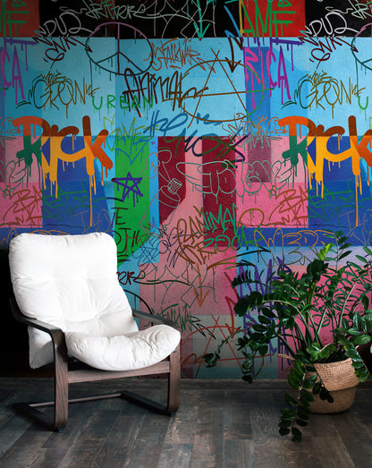 Fototapete Graffiti Bunt - 1,59 m x 2,80 m