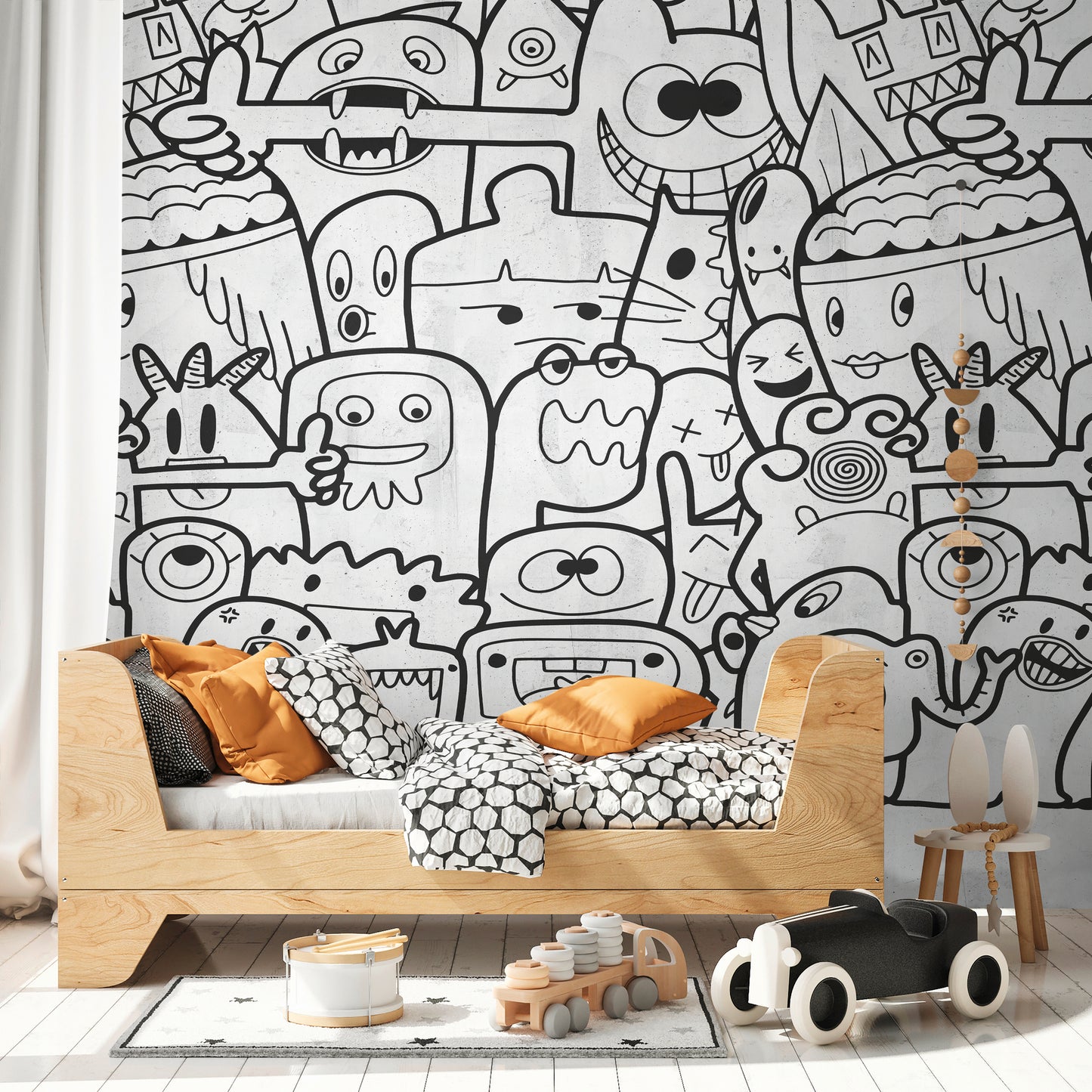 Fototapete Doodle Figuren – 1,59 m x 2,80 m