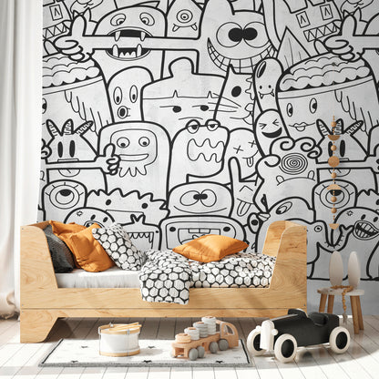 Fototapete Doodle Figuren – 1,59 m x 2,80 m
