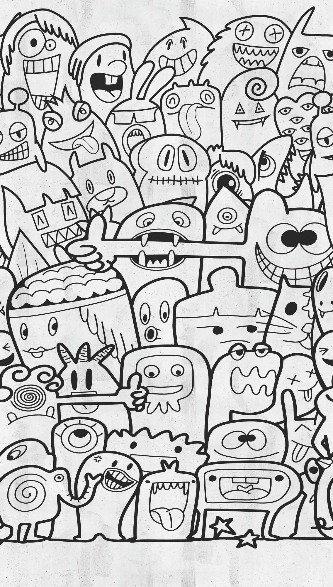 Fototapete Doodle Figuren – 1,59 m x 2,80 m