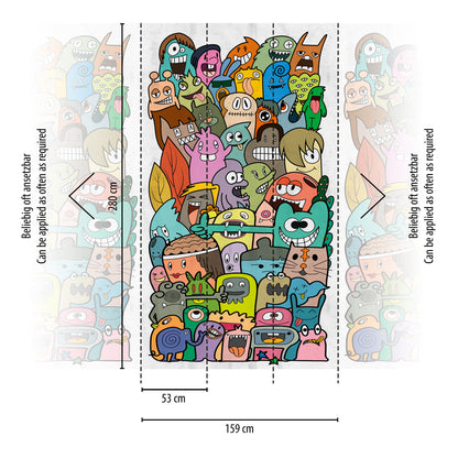 Fototapete Monster Bunt - 1,59 m x 2,80 m