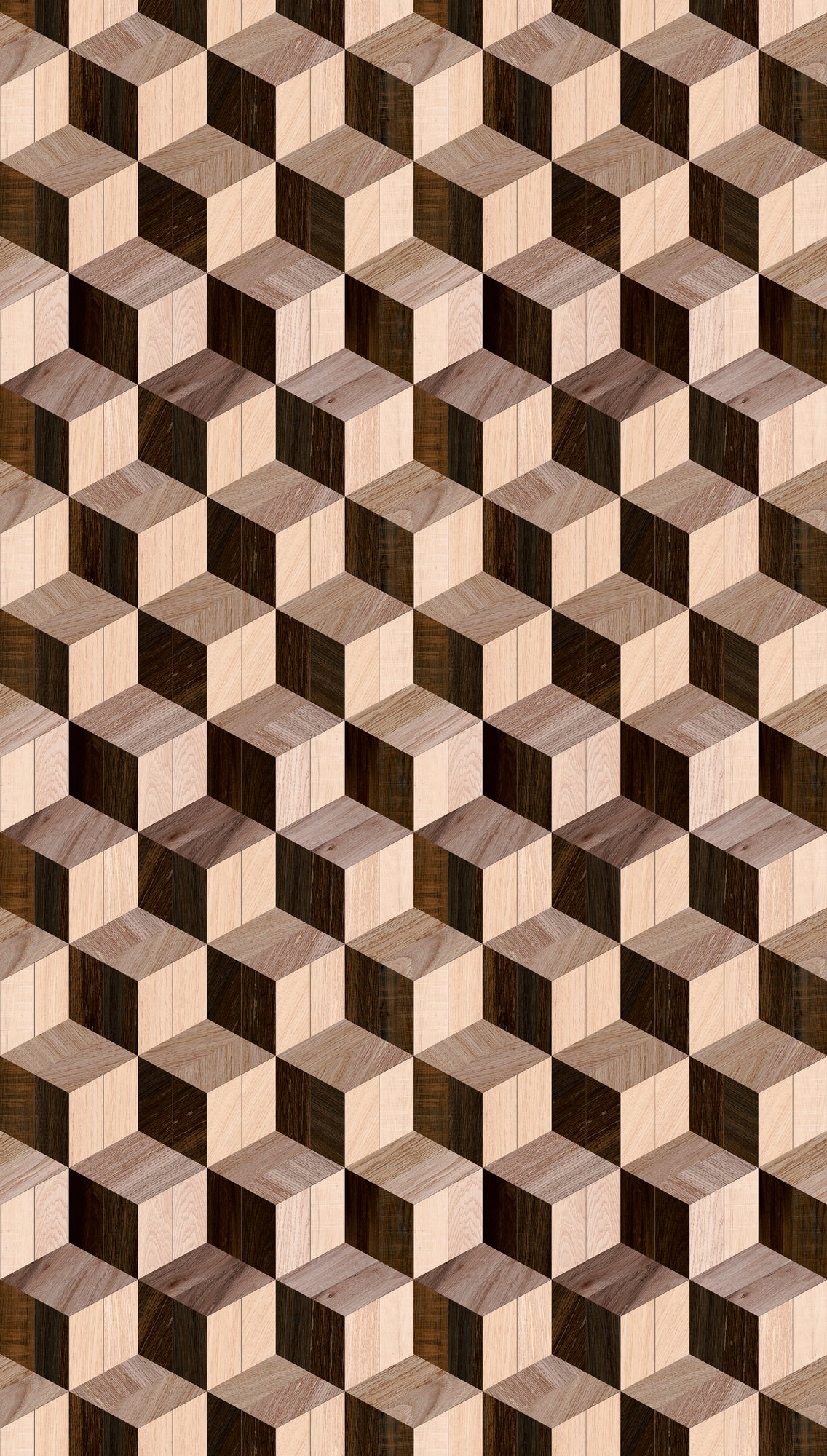 Fototapete Würfel Holz Beige Braun - 1,59 m x 2,80 m