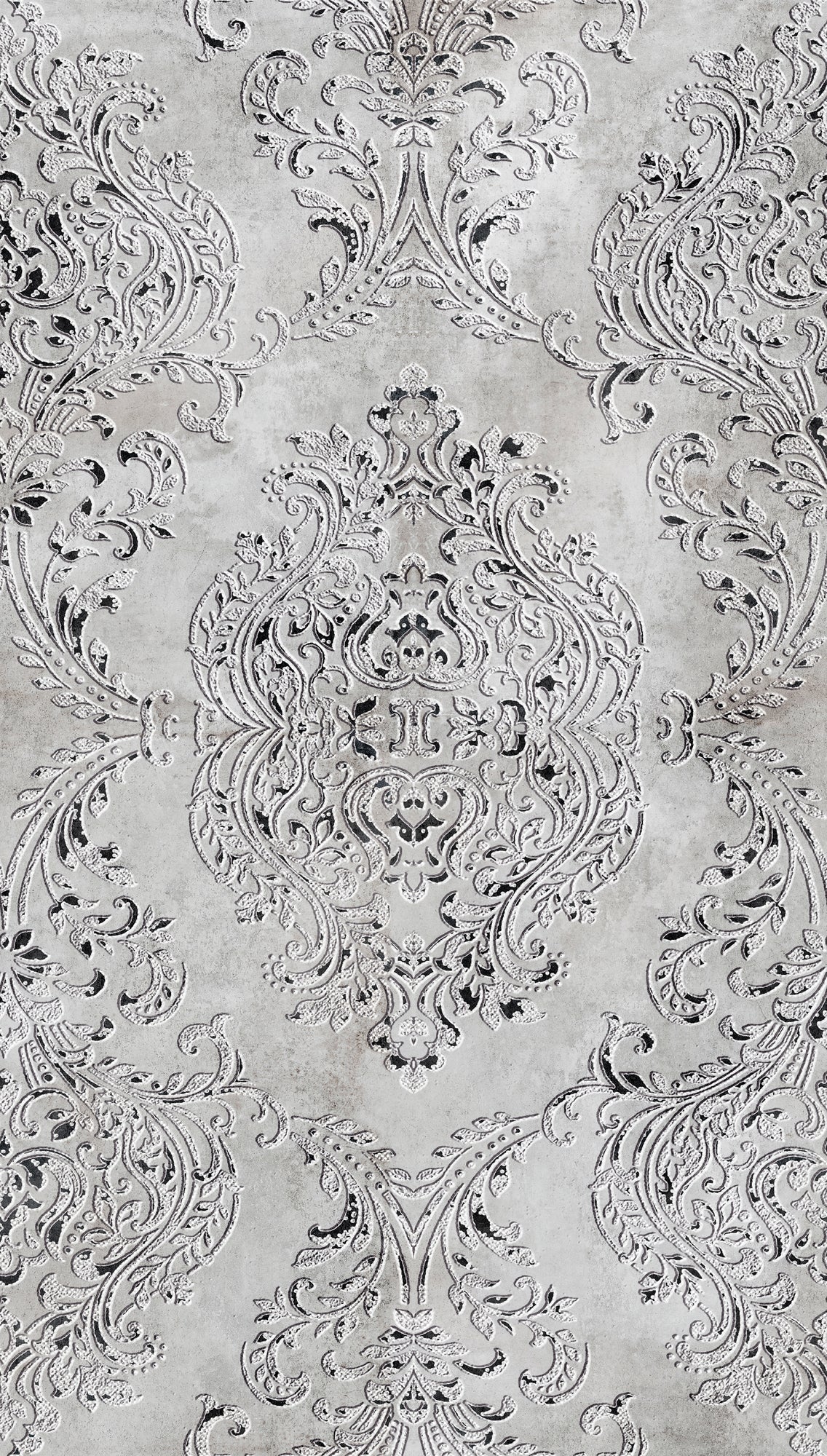 Fototapete Barock Ornament Grau – 1,59 m x 2,80 m