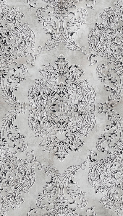 Fototapete Barock Ornament Grau – 1,59 m x 2,80 m