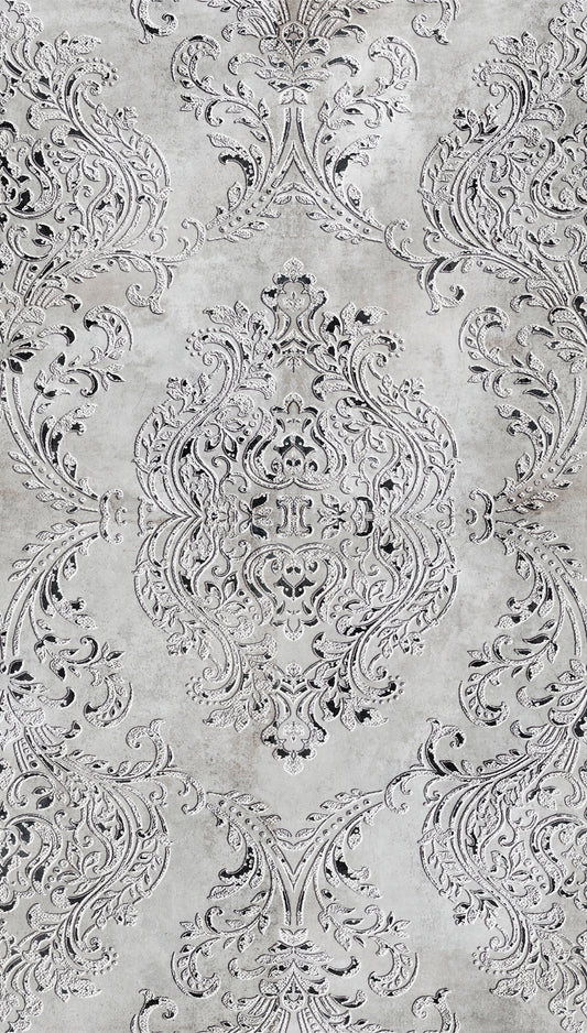 Fototapete Barock Ornament Grau – 1,59 m x 2,80 m