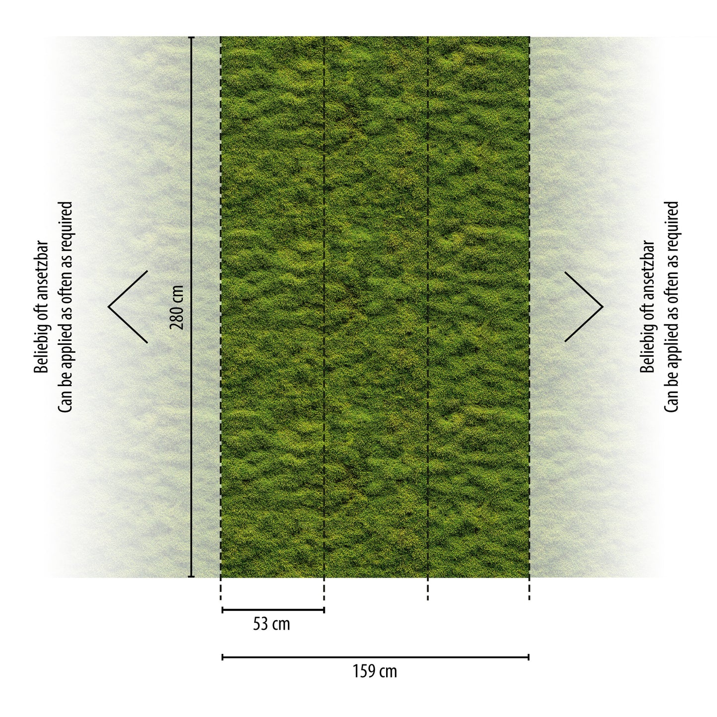 Fototapete Mooswand Grün – 1,59 m x 2,80 m