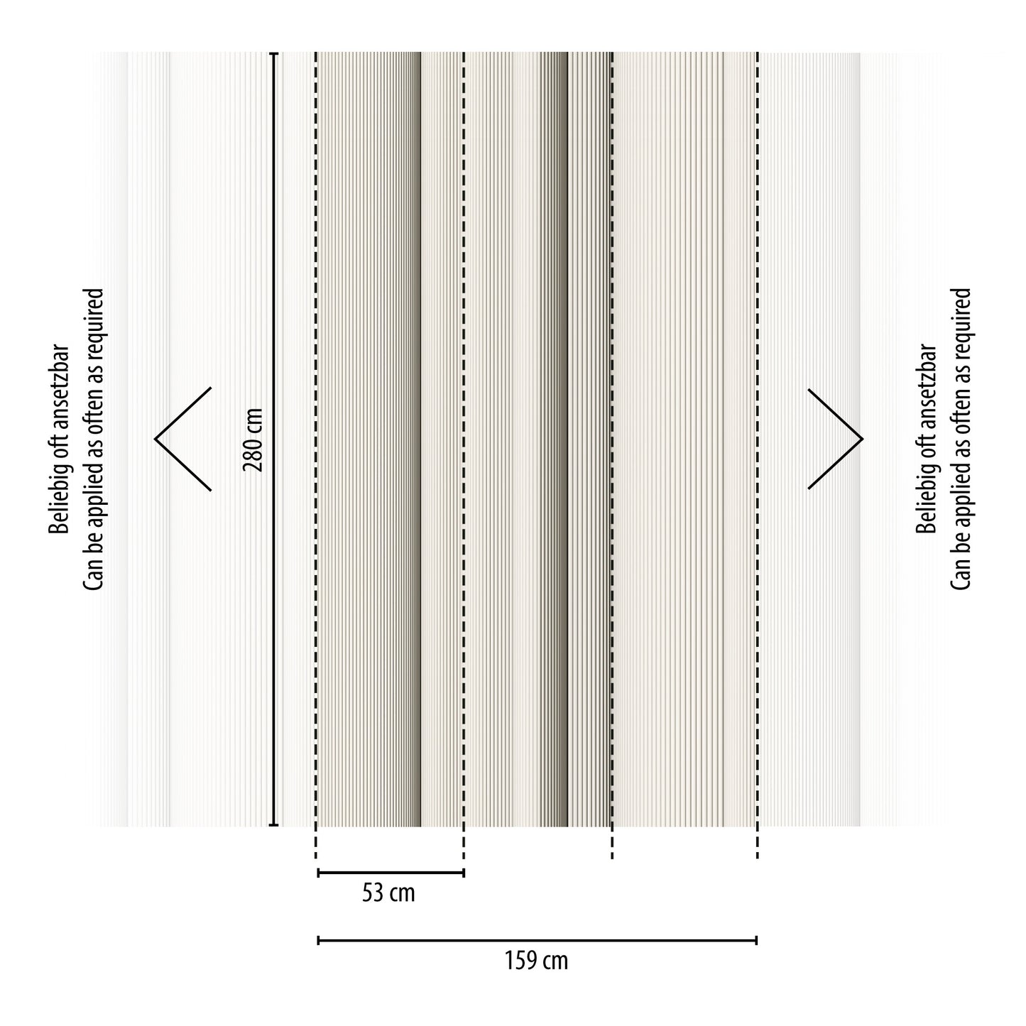Fototapete Linien Beige Grau - 1,59 m x 2,80 m