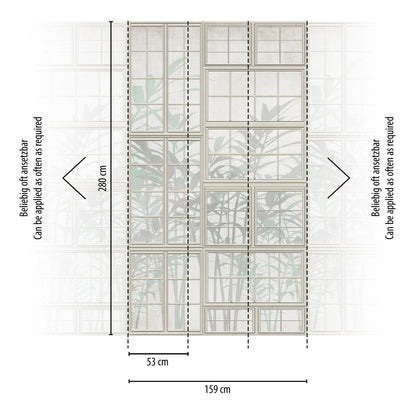 Fototapete Bambus Beige Salbei - 1,59 m x 2,80 m