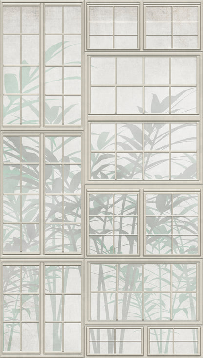 Fototapete Bambus Beige Salbei - 1,59 m x 2,80 m