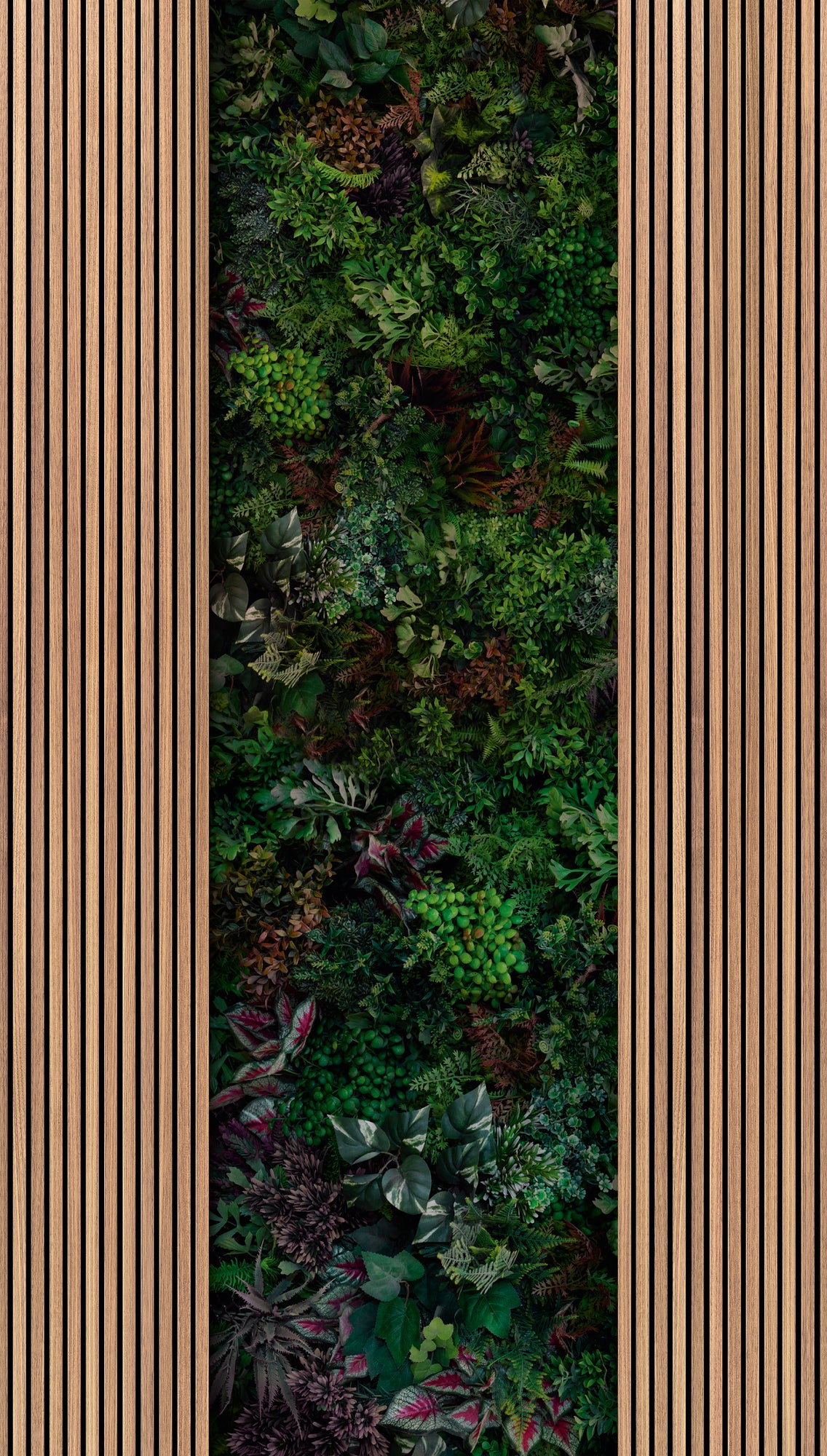 Fototapete Holzlamellen Braun Grün - 1,59 m x 2,80 m