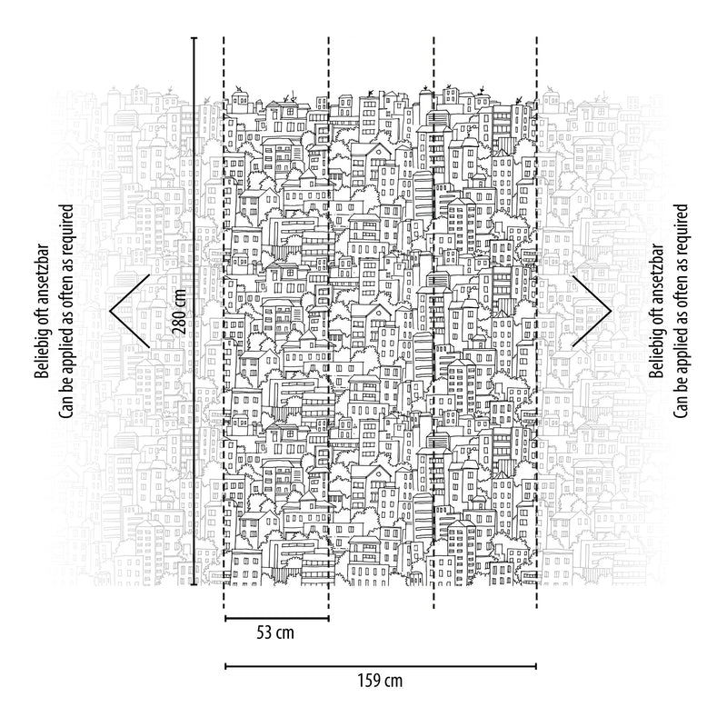 Fototapete City Line Art – 1,59 m x 2,80 m