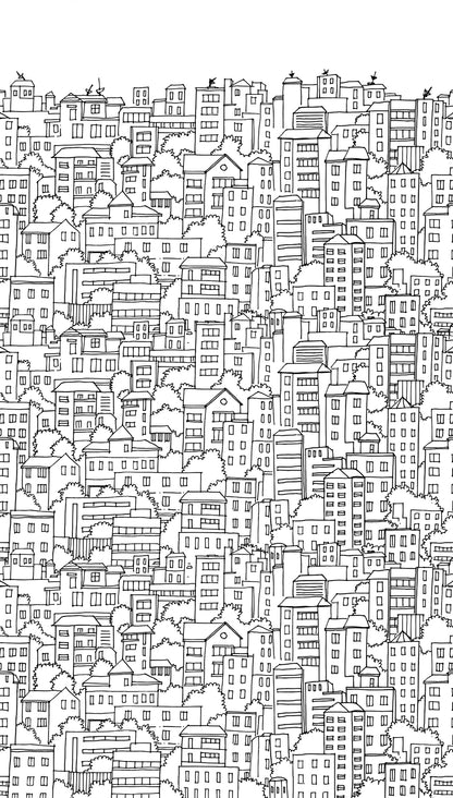 Fototapete City Line Art – 1,59 m x 2,80 m