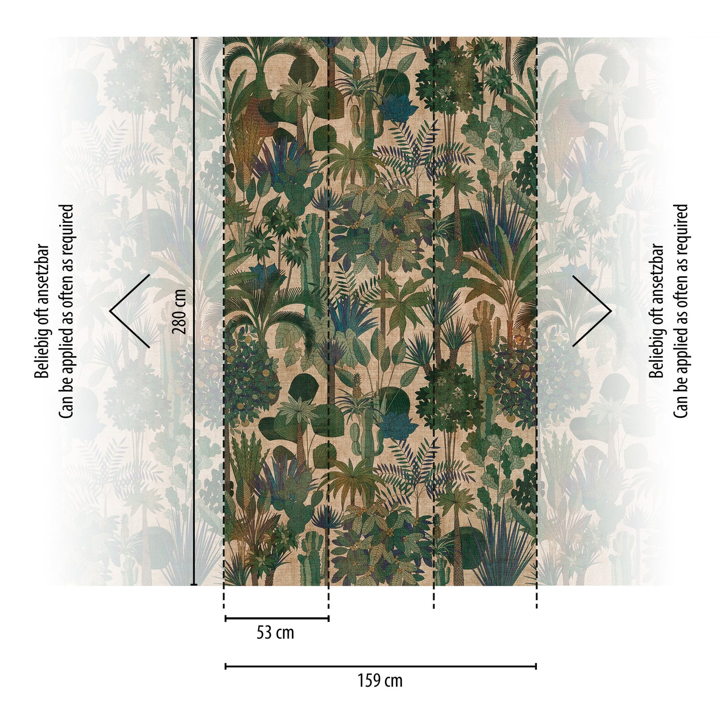Fototapete Garten Beige Grün - 1,59 m x 2,80 m