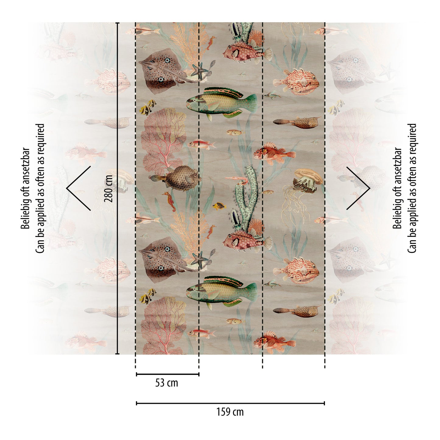Fototapete Unterwasser Welt – 1,59 m x 2,80 m