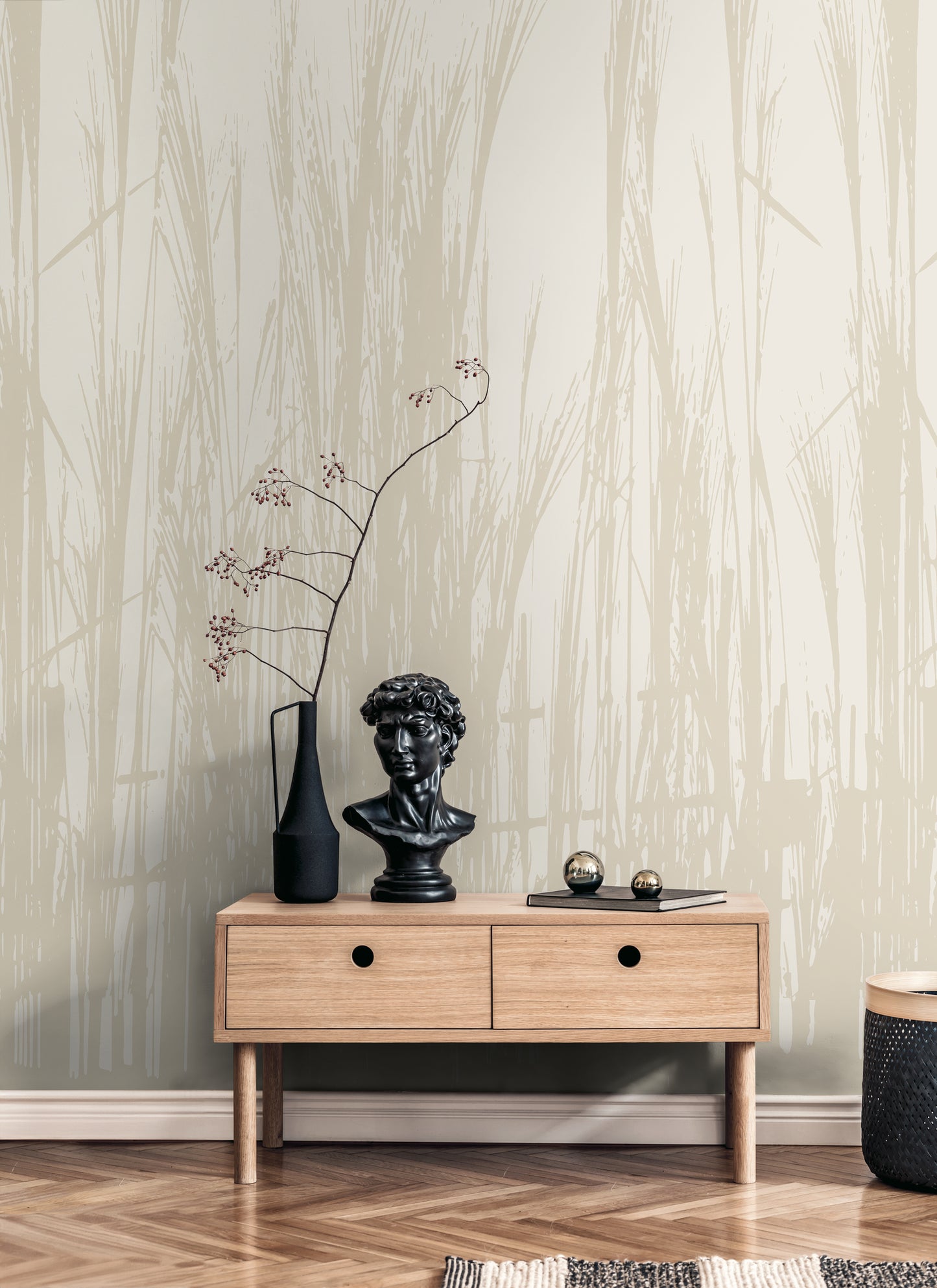Fototapete Schilf Beige - 1,59 m x 2,80 m