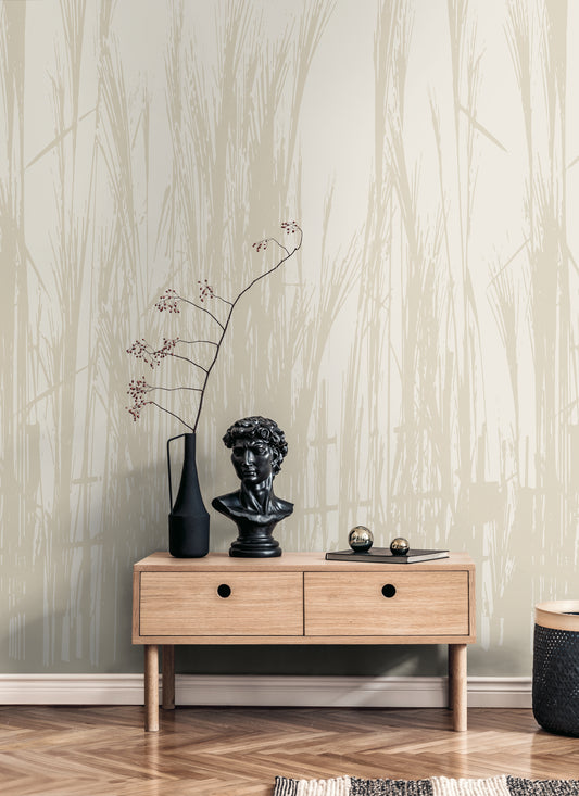 Fototapete Schilf Beige - 1,59 m x 2,80 m