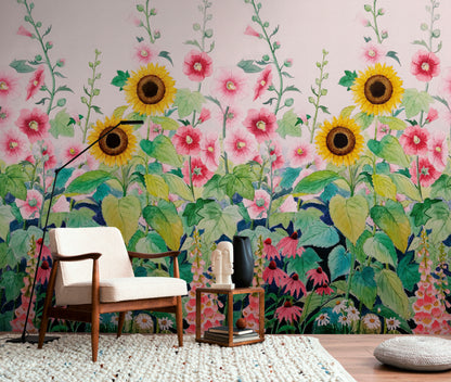 Fototapete Sonnenblumen Bunt - 1,59 m x 2,80 m