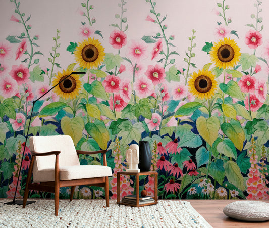 Fototapete Sonnenblumen Bunt - 1,59 m x 2,80 m