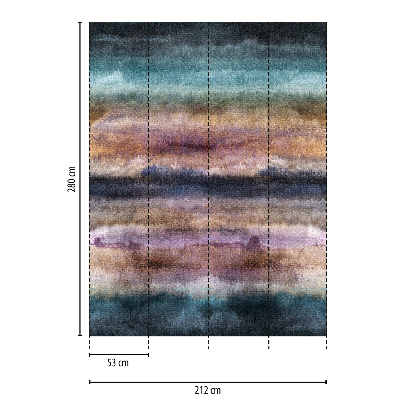 Fototapete Farbverlauf Bunt - 2,12 m x 2,80 m