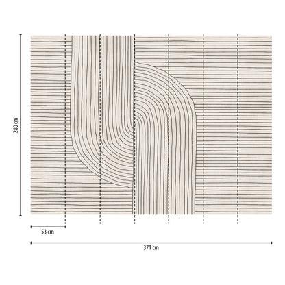 Fototapete Linien Beige - 3,71 m x  2,80 m