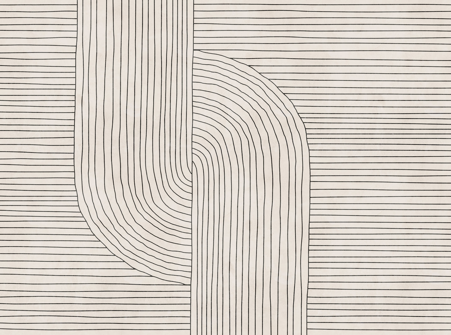 Fototapete Linien Beige - 3,71 m x  2,80 m