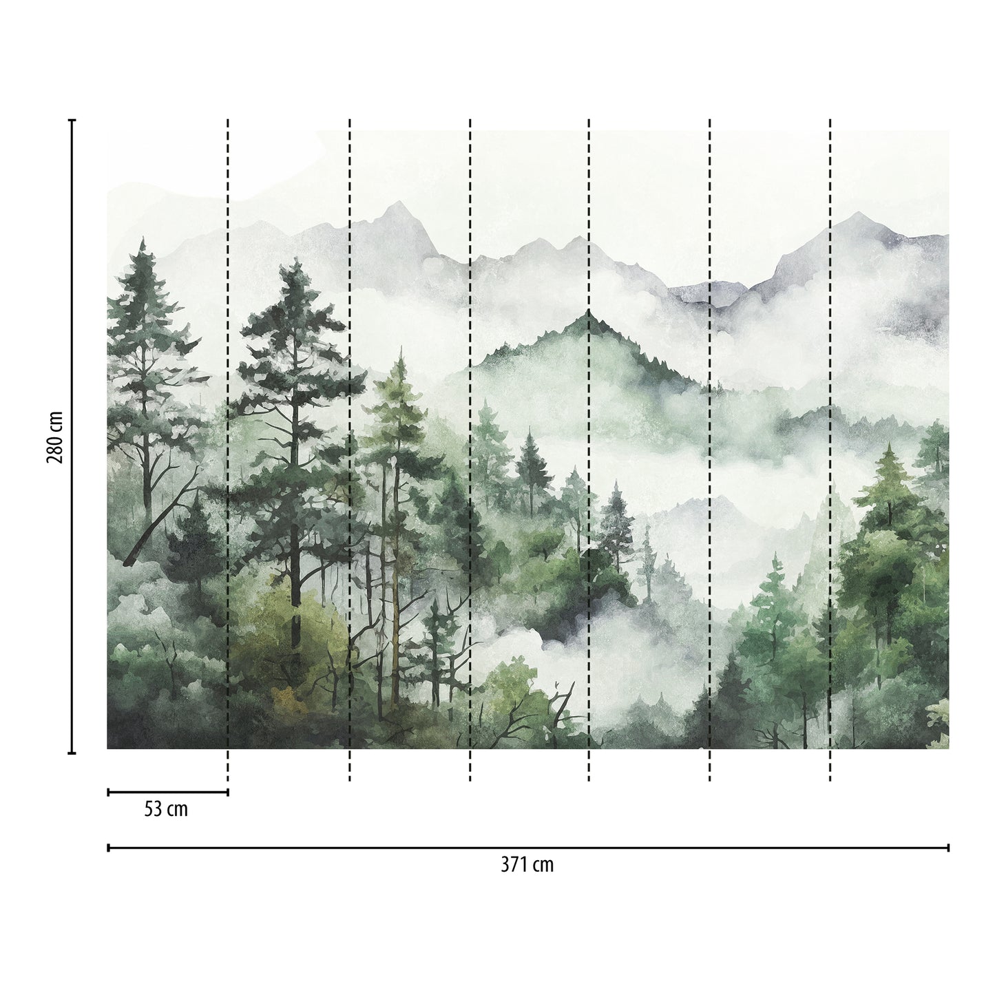 Fototapete Börsenchart Landschaft – 3,71 m x 2,80 m
