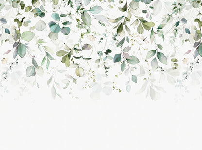 Fototapete Aquarell Blätter – 3,71 m x 2,80 m