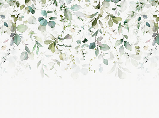 Fototapete Aquarell Blätter – 3,71 m x 2,80 m