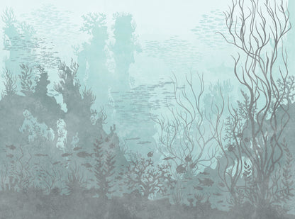 Fototapete Unterwasserwelt Blau - 3,71 m x  2,80 m