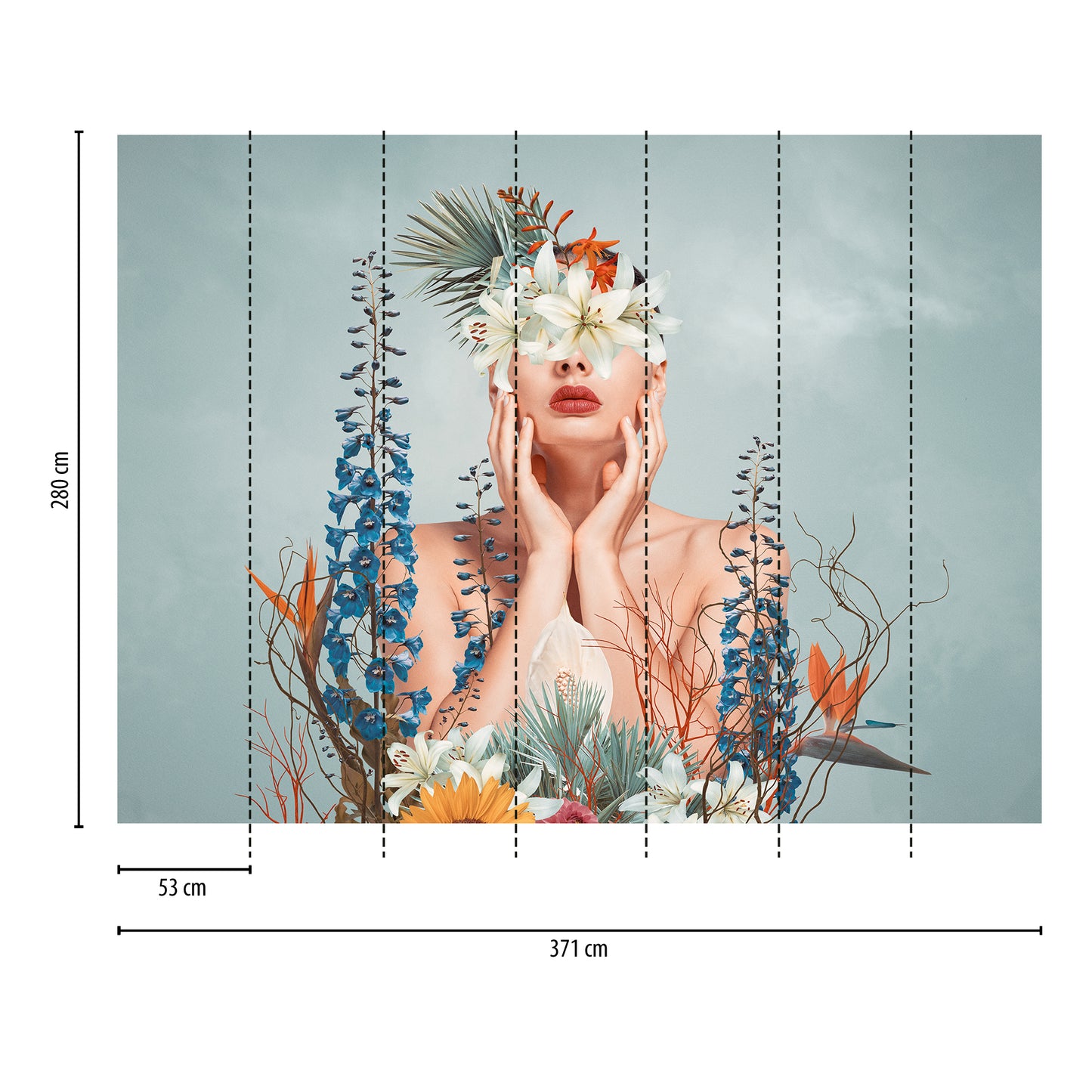 Fototapete Florales Portrait - 3,71 m x  2,80 m
