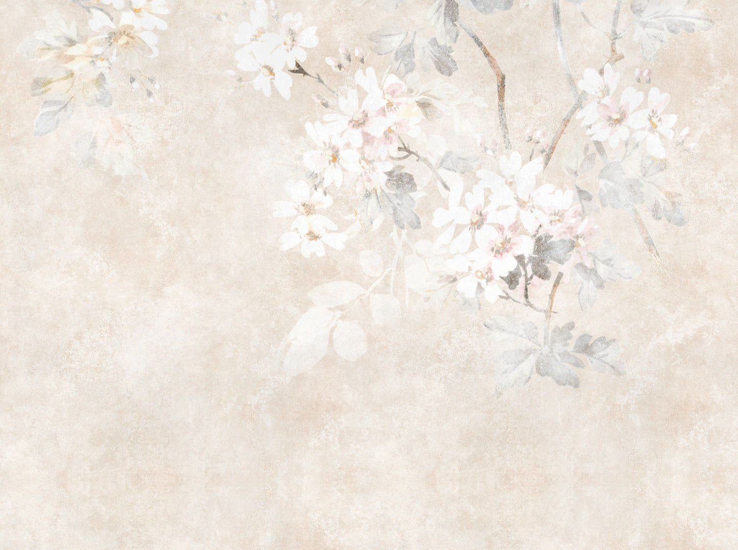 Fototapete Blumen auf Betonwand – 3,71 m x 2,80 m
