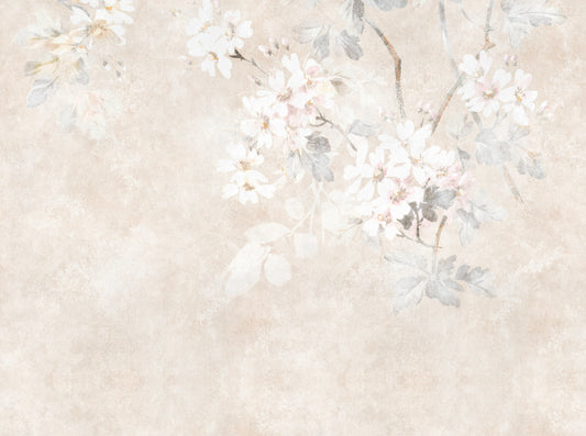 Fototapete Blumen auf Betonwand – 3,71 m x 2,80 m