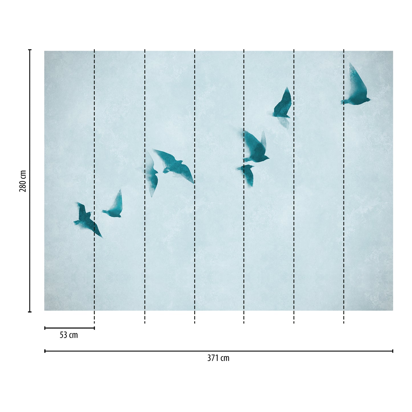 Fototapete Vögel Flug - 3,71 m x  2,80 m