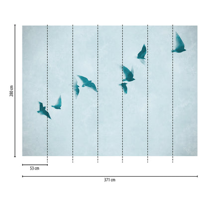 Fototapete Vögel Flug - 3,71 m x  2,80 m