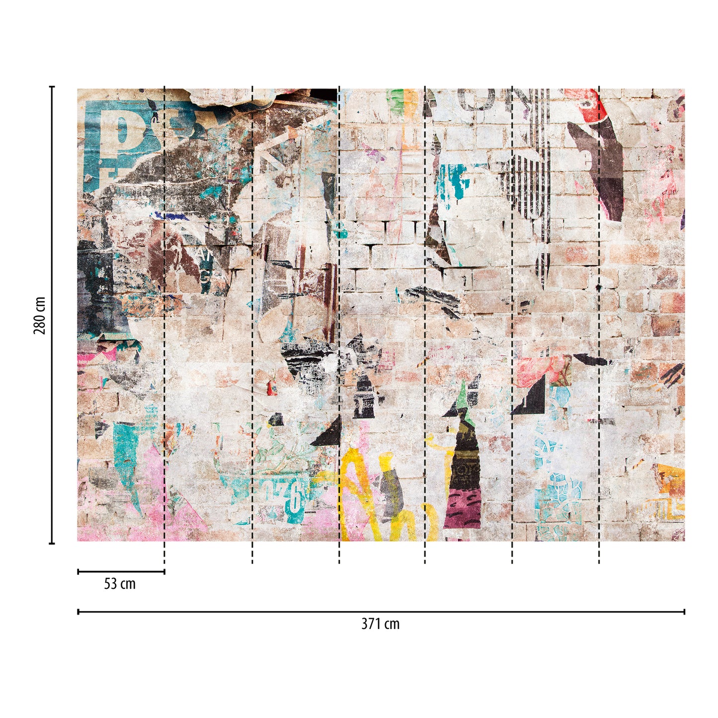 Fototapete Poster Collage - 3,71 m x  2,80 m
