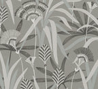 French Affair Blätter Vliestapete Grau Blau Grün 10,05 m x 0,53 m
