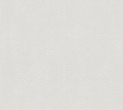French Affair Geometrische Vliestapete Weiß Grau 10,05 m x 0,53 m