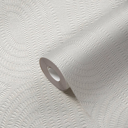 French Affair Geometrische Vliestapete Weiß Grau 10,05 m x 0,53 m