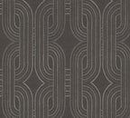 French Affair Geometrische Vliestapete Schwarz Braun Metallic 10,05 m x 0,53 m